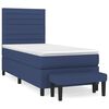 vidaXL Pat box spring cu saltea, albastru, 90x200 cm, textil