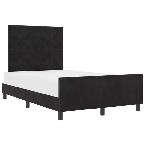 vidaXL Pat cu arcuri cu headboard Negru 120 x 200 cm Catifea