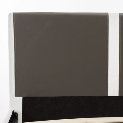 vidaXL Cadru de pat, gri și alb, 180 x 200 cm, piele ecologică