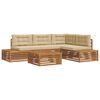vidaXL Set de canapele de exterior cu pernă 5 Bucată Natural și Bej