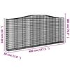 vidaXL Coșuri gabion arcuite 8 buc. 400x30x160/180 cm fier galvanizat