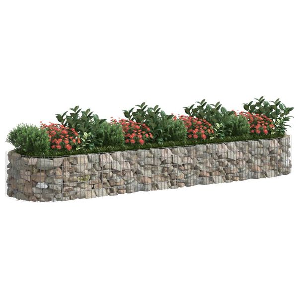 vidaXL Strat înălțat gabion, 400x100x50 cm, fier galvanizat