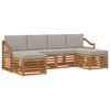 vidaXL Set de canapele de exterior 6 buc. Gri natural și deschis