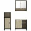 vidaXL Set mobilier de baie, 3 piese, stejar sonoma, lemn prelucrat
