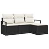 vidaXL Set de canapea 4 buc. Negru poliratan