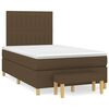 vidaXL Pat box spring cu saltea, maro &icirc;nchis, 120x190 cm, textil