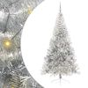 vidaXL Pom de Crăciun artificial pre-iluminat Argintiu 210 cm PET
