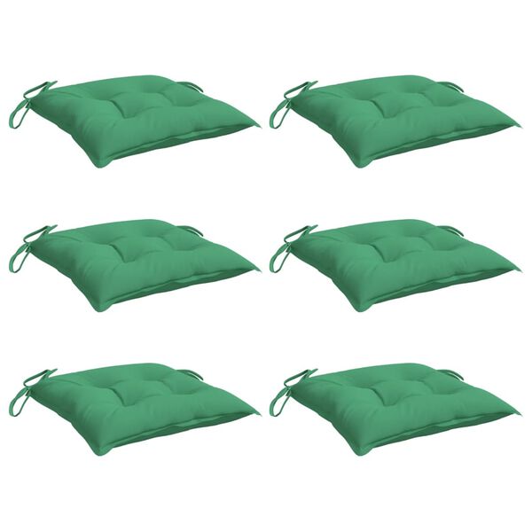vidaXL Perne de scaun, 6 buc., verde, 40x40x7 cm, textil oxford