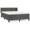 vidaXL Pat box spring cu saltea, gri &icirc;nchis, 140x190 cm, catifea