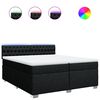 vidaXL Pat box spring cu saltea, negru, 200x200 cm, textil