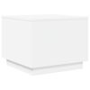 vidaXL Măsuță de cafea cu lumini LED, alb, 50x50x40 cm