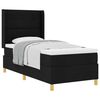 vidaXL Pat cu arcuri cu headboard Negru 90 x 200 cm țesătură