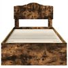 vidaXL Cadru de pat cu sertar Stejar fumuriu 90 x 190 cm Lemn compozit