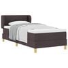 vidaXL Pat cu arcuri cu headboard Maro &icirc;nchis 100 x 200 cm țesătură