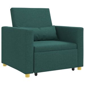 vidaXL Canapea extensibilă single Verde &icirc;nchis 90 x 165 x 87 cm