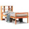 vidaXL Pat cu bibliotecă fără saltea maro ceruit 75x190 cm lemn masiv