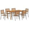 vidaXL Set de masă pentru grădină 7 buc. Gri Lemn Solid de Acacia
