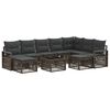 vidaXL Set de canapele pentru grădină 10 pcs Gri poliratan