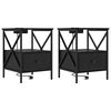 vidaXL Dulap de noapte 2 buc. Stejar Negru 41,5 x 40,5 x 55 cm