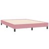 vidaXL Pat box spring cu saltea, roz, 140x210 cm, catifea