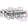 vidaXL Set mobilier de grădină cu perne, 9 piese, negru, poliratan