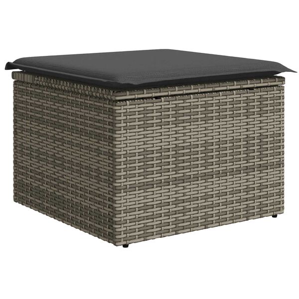 vidaXL Set de canapele pentru grădină cu pernă 8 pcs Gri Rattan poli
