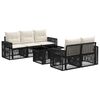 vidaXL Set de canapele pentru grădină 6 buc. Negru și Alb crem