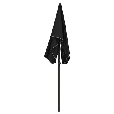 vidaXL Umbrelă de grădină cu stâlp, negru, 200x130 cm