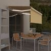 vidaXL Copertină automată cu stor&LED&senzor v&acirc;nt galben&alb 3x2,5 m