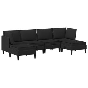 vidaXL Set de mobilier pentru living 6 buc. Negru Țesătură