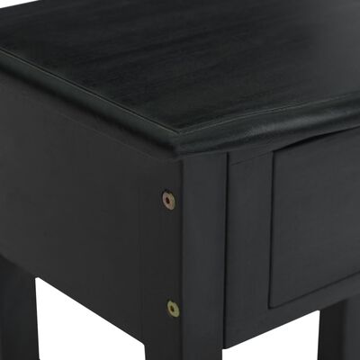 vidaXL Masă consolă cu sertare, negru, 50x30x75 cm, lemn masiv mahon
