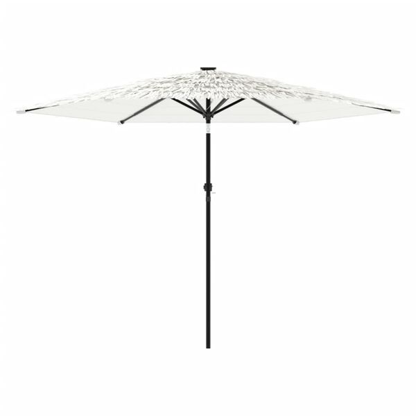 vidaXL Umbrelă soare de grădină st&acirc;lp din oțel, alb 288x288x225cm