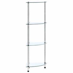 vidaXL Raft cu 4 niveluri transparent, 30x30x100 cm, sticlă securizată
