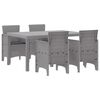 vidaXL Set de masă pentru grădină 5 pcs Gri deschis Ratan Polt