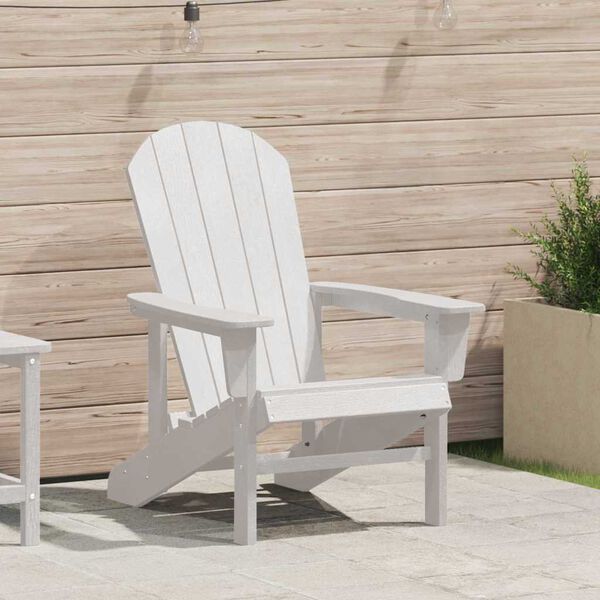 vidaXL Scaun Adirondack Alb 74 x 82 x 92cm HDPE