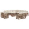 vidaXL Set de canapele pentru grădină Reglabil 14 pcs Bej poliratan