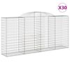 vidaXL Coșuri gabion arcuite 30 buc, 300x50x140/160cm, fier galvanizat