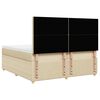 vidaXL Pat box spring cu saltea, crem, 200x200 cm, textil