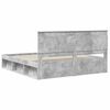 vidaXL Cadru de pat cu headboard Beton 180 x 200 cm Lemn de pin masiv