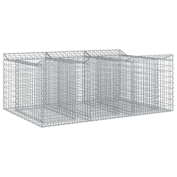 vidaXL Pat ridicat din gabion Argintiu 150 x 100 x 60 cm