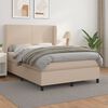 vidaXL Pat box spring cu saltea, cappuccino, 140x200cm piele ecologică