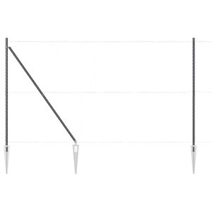 vidaXL Stâlpi de Gard Manual 13 pcs Gri Ø32mm 170 cm Oțel galvanizat