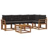 vidaXL Set de canapele de exterior cu pernă 6 pcs Natural și Negru