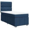 vidaXL Pat box spring cu saltea, albastru, 90x200 cm, textil