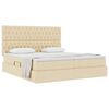 vidaXL Pat cu storage cu saltea Creme 200 x 200 cm Piele artificială