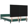 vidaXL Pat cu arcuri cu headboard Verde &icirc;nchis 160 x 200 cm Catifea