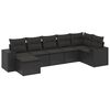 vidaXL Set canapele de grădină cu perne, 7 piese, negru, poliratan