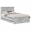 vidaXL Cadru de pat Gri din beton 120 x 190 cm Lemn Ingineresc