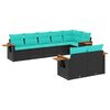 vidaXL Set canapele de grădină cu perne, 8 piese, negru, poliratan