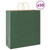 vidaXL Saci de h&acirc;rtie 50 buc cu m&acirc;nere verde 45x17x48 cm